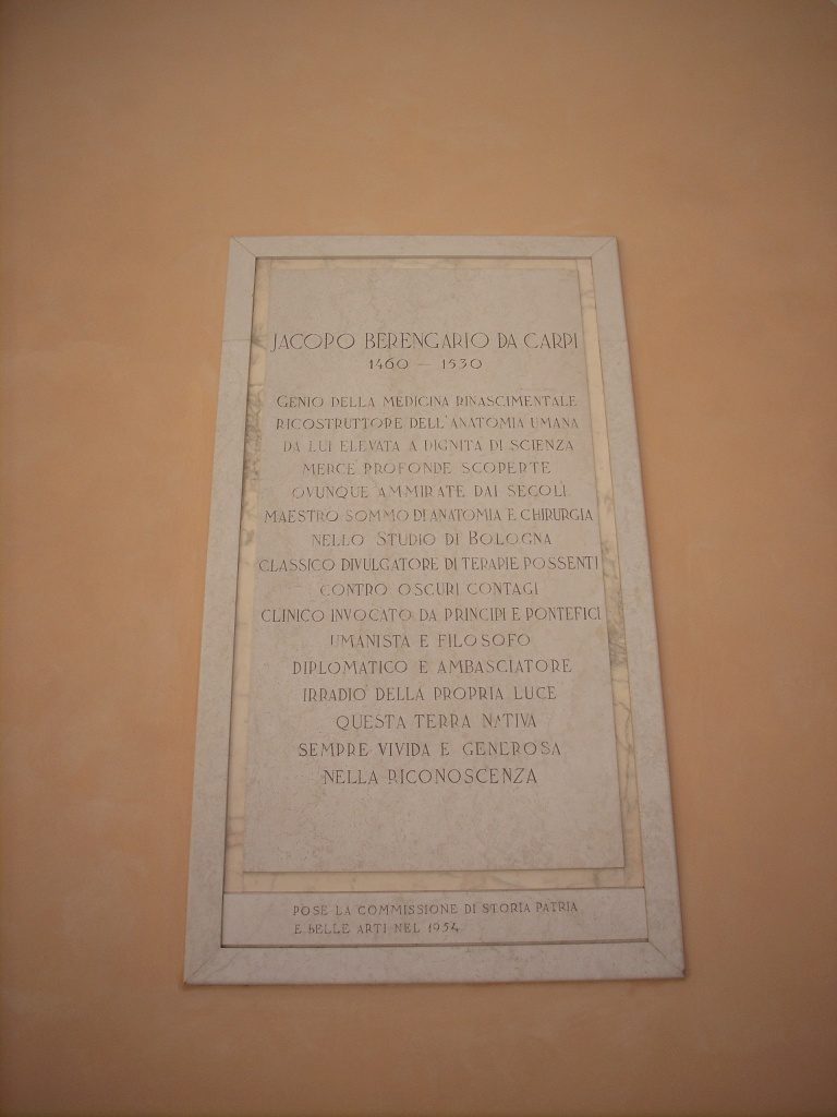 Jacopo Berengario's memorial tablet, Carpi - 4.JPG